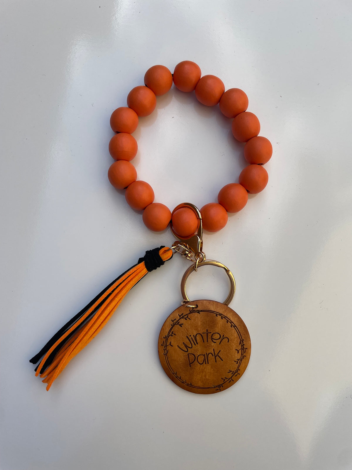 Wristlet bead key chain