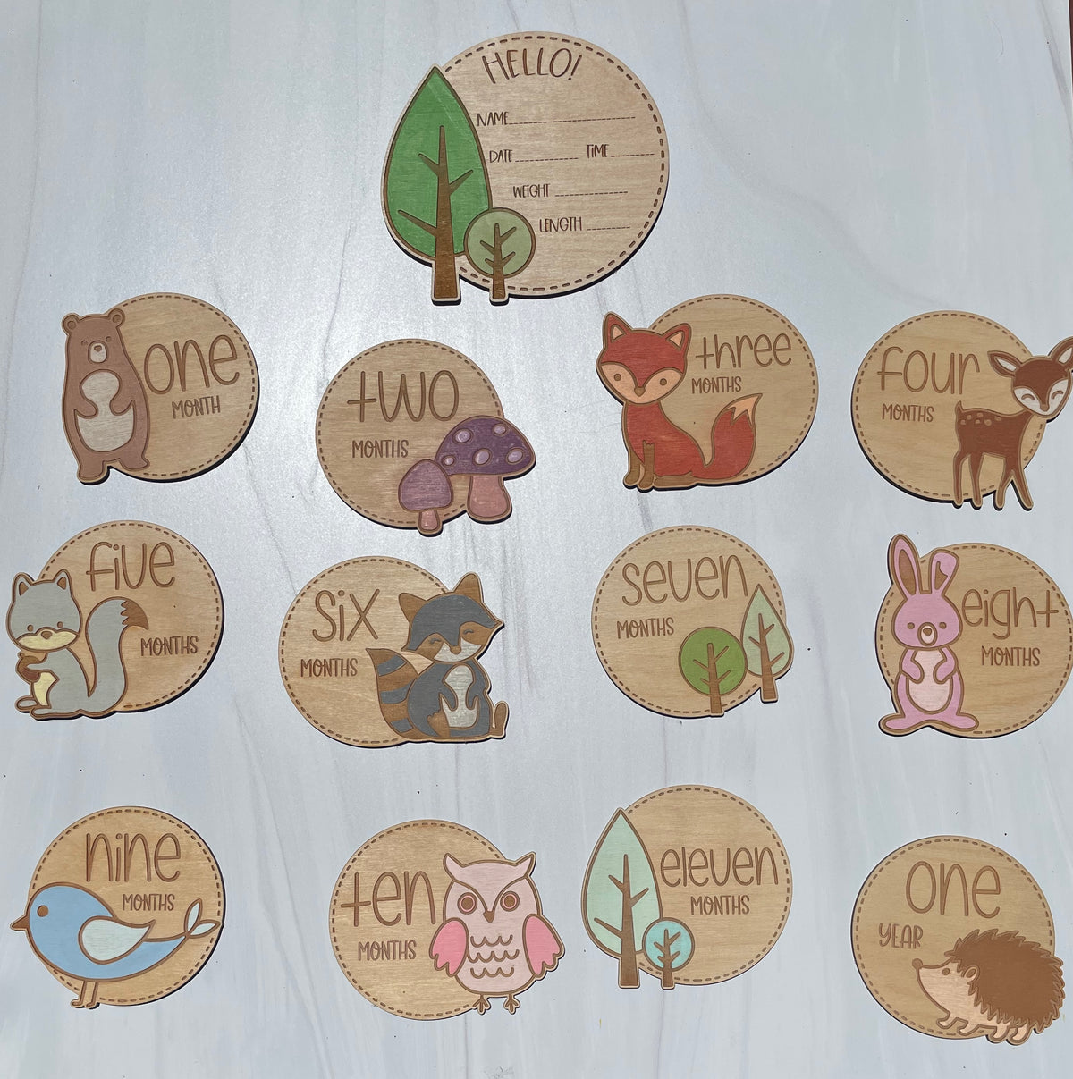 Woodland Baby Month Markers